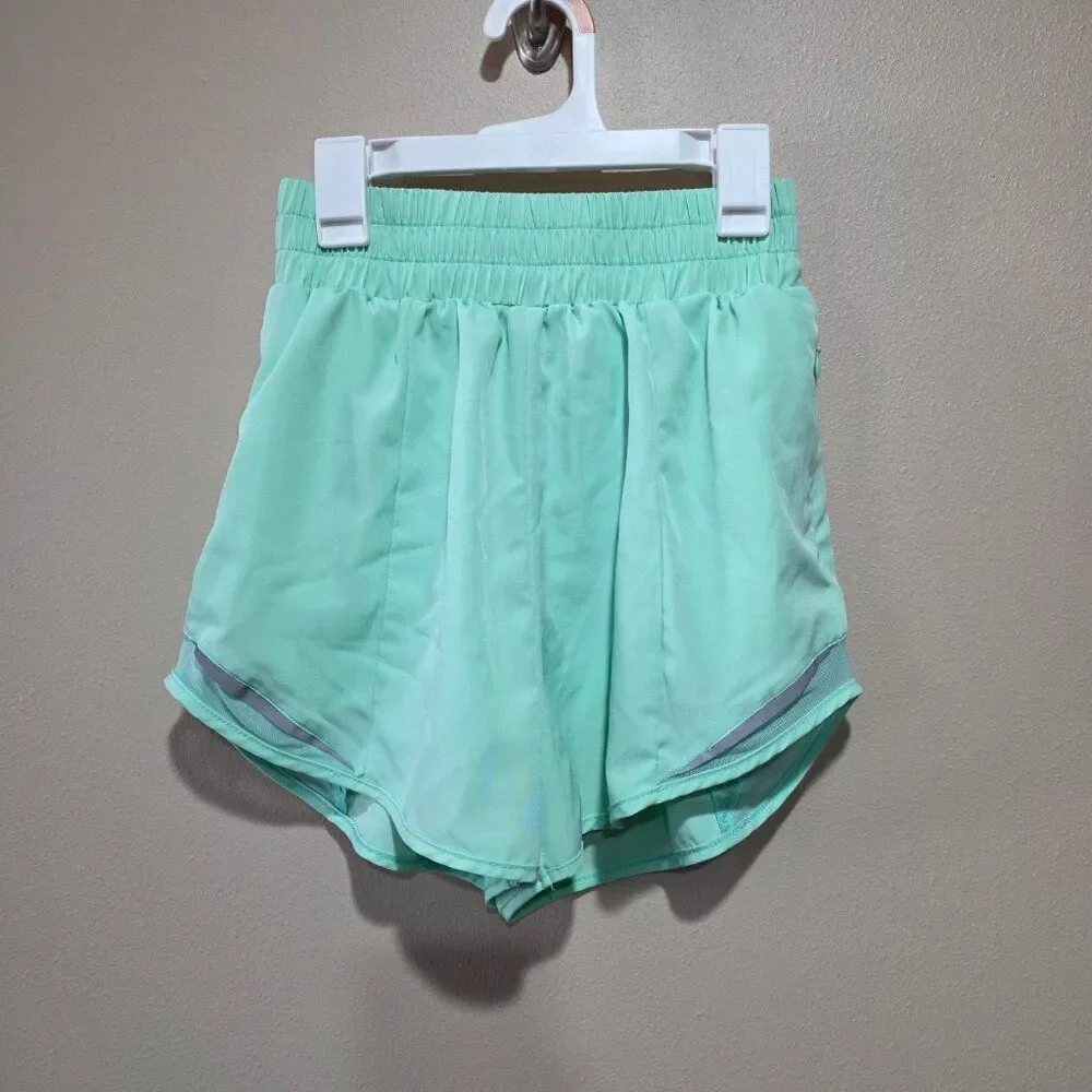 Mint Green Athletic Running Shorts High Rise Elastic Waist Activewear NWOT S